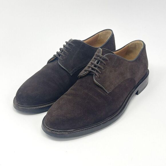 Suitsupply Derby Dark Chocolate Brown Calf Suede Men’s Shoes Size 42 EU 9 US - Picture 1 of 13